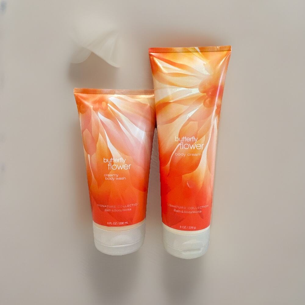 Bath & Body Works Butterfly Flower Body Cream & Wash 8oz Rare Discontinued